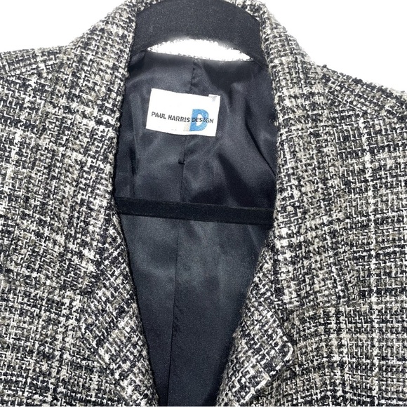 Paul Harris Design Size 10 Women’s Vintage Black White Pattern Blazer Preloved - Picture 2 of 9
